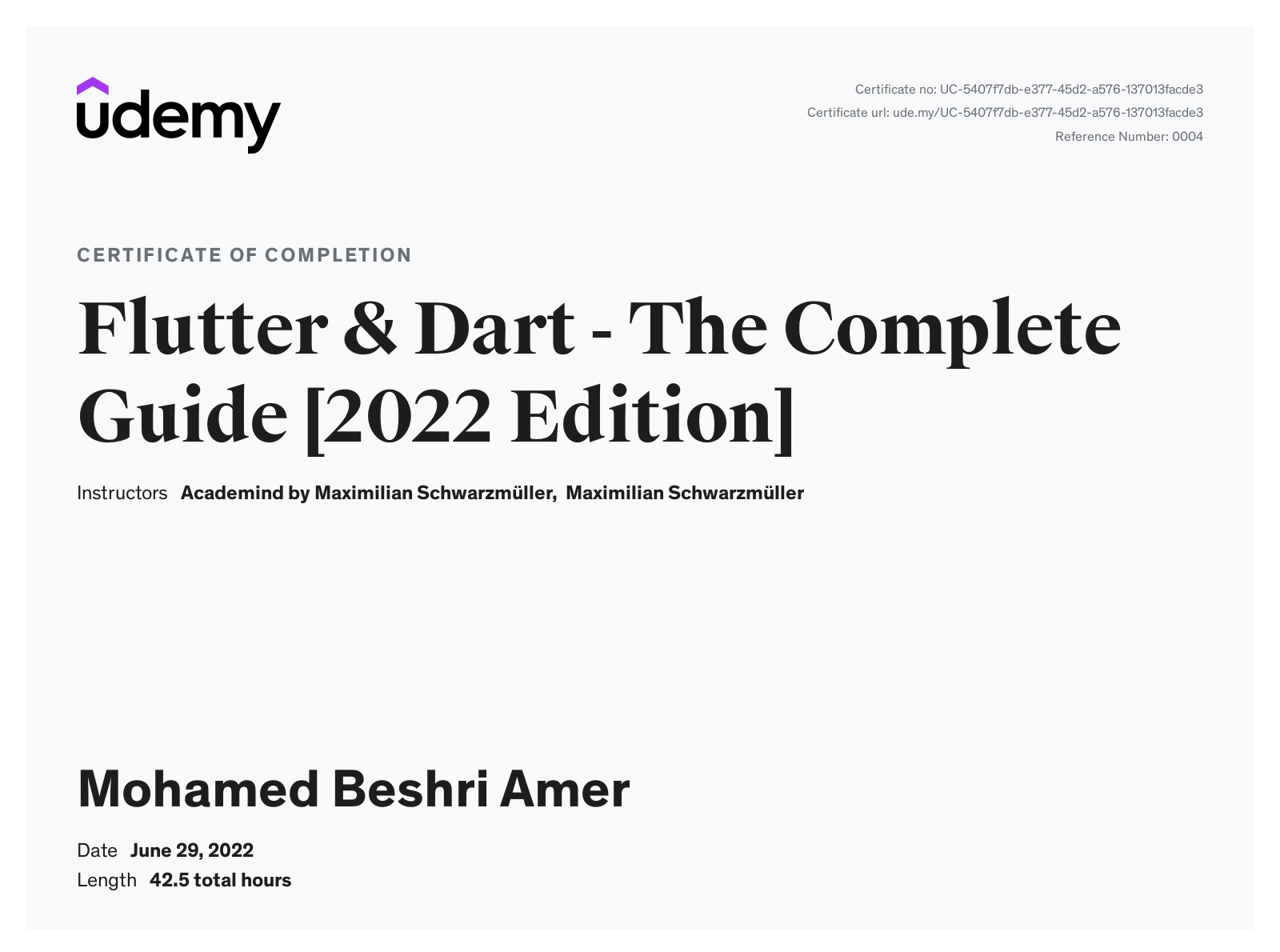 Mohamed Beshri Amer- Flutter and Dart